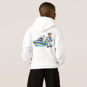 Cartoon Sailor with Yacht and Fish Nautical Art (裏面フル)