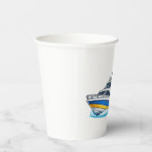 Cartoon Sailor with Yacht and Fish Nautical Art 紙コップ (右)