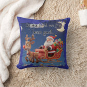 Cartoon Santa Sleigh Winter Throw Pillow クッション (ブランケット)