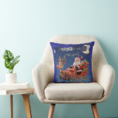 Cartoon Santa Sleigh Winter Throw Pillow クッション (椅子)