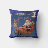 Cartoon Santa Sleigh Winter Throw Pillow クッション (正面)