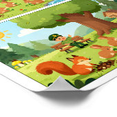 Cartoon Scene Spot the Difference Poster for Kids  ポスター (角)