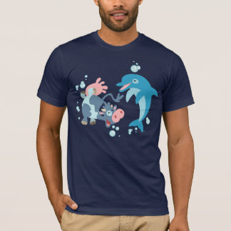 Cartoon Sea Guimones: SeacowとDolphin T-shirt Tシャツ