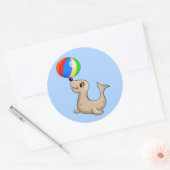 Cartoon Seal 遊's with Ball ラウンドシール (封筒)