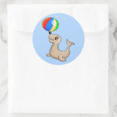 Cartoon Seal 遊's with Ball ラウンドシール (バッグ)