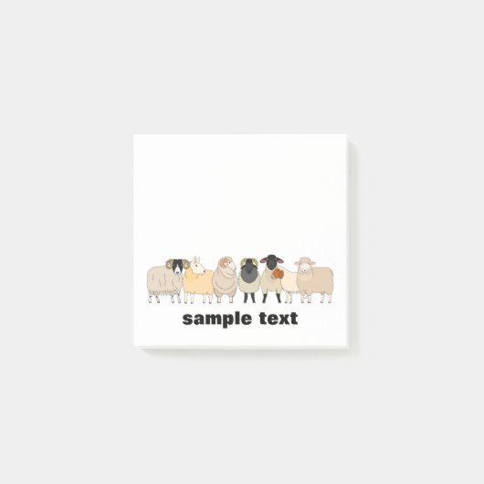 cartoon sheep group post it. ポストイット (正面)