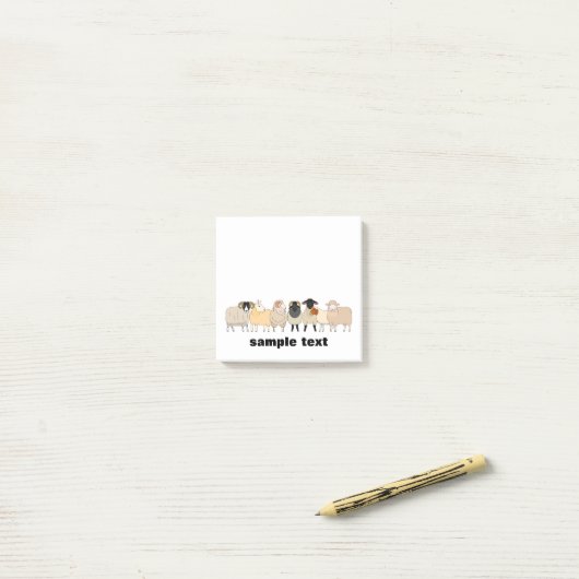 cartoon sheep group post it. ポストイット (デスク上)