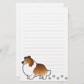 Cartoon Shetland Sheepdog/Collie 便箋 (正面/裏面)