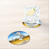 Cartoon Skeletonハローウィンパーティ ラウンドペーパーコースター (インサイチュ)