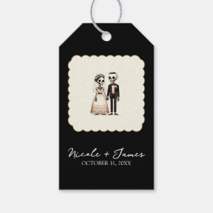 Cartoon Skeleton Bride +新郎お洒落結婚の ギフトタグ