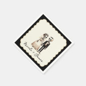 Cartoon Skeleton Bride +新郎お洒落結婚の スタンダードカクテルナプキン (角)