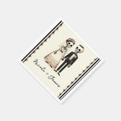 Cartoon Skeleton Bride +新郎お洒落結婚の スタンダードカクテルナプキン (角)