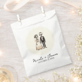 Cartoon Skeleton Bride +新郎お洒落結婚の フェイバーバッグ (クリップ留めされた状態)