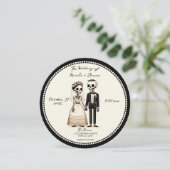 Cartoon Skeleton Bride +新郎お洒落結婚の 招待状 (スタンド正面)