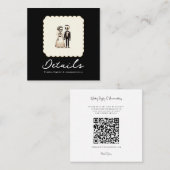 Cartoon Skeleton Bride +新郎結婚の詳細 スクエア名刺 (正面/裏面)