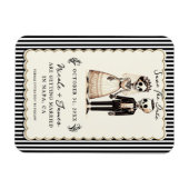 Cartoon Skeleton Bride + Groom日付を保存 マグネット (横)