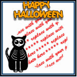 Cartoon Skeleton Catこうもり&幽霊フォトフレーム フォトスカルプチャー<br><div class="desc">パーソナライズする写真を追加！</div>