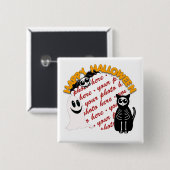 Cartoon Skeleton Catこうもり&幽霊フォトフレーム 缶バッジ (正面&裏面)