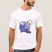 Cartoon Skull Skateboard Streetwear Graphic Tee Tシャツ (正面)