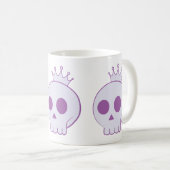 cartoon skull with crown design コーヒーマグカップ (正面右)