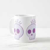 cartoon skull with crown design コーヒーマグカップ (正面左)