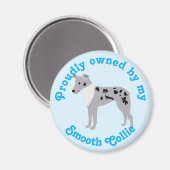 Cartoon Smooth Collie Merle Magnet マグネット (正面/裏面)