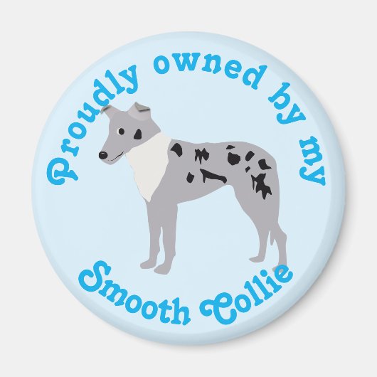 Cartoon Smooth Collie Merle Magnet マグネット (正面)