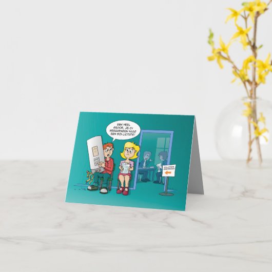 cartoon; solliciteren met een cv カード (黄色い花)