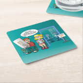 Cartoon; solliciteren met een cv スクエアペーパーコースター (アングル)