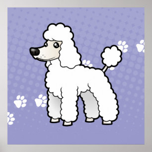 Cartoon Standard/Miniature/Toy Poodle (puppy cut) ポスター
