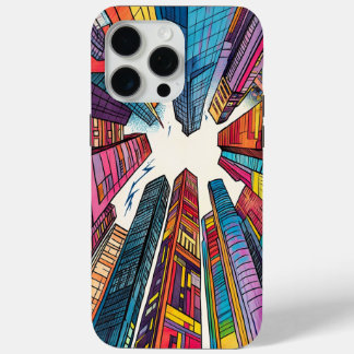 Cartoon Style Buildings iPhone Case iPhone 15 Pro Maxケース