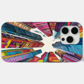 Cartoon Style Buildings iPhone Case Case-Mate iPhoneケース (裏面 (横))