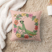 Cartoon Style Mantis With Mirabilis クッション (ブランケット)