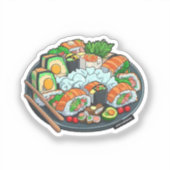 Cartoon sushi シール (正面)