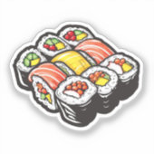 Cartoon sushi シール (正面)