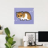 Cartoon Syrian Hamster ポスター (ホームオフィス)