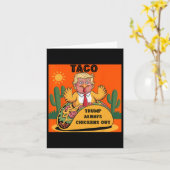 Cartoon Taco -trump Always Chickens Out Orange  カード (黄色い花)