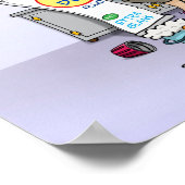 Cartoon; tanden poetsen bij de mondhygiëniste. ポスター (角)