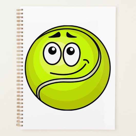 Cartoon Tennis Ball Emoji Face Happy Sports プランナー手帳 (正面)