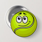 Cartoon Tennis Ball Emoji Face Happy Sports 缶バッジ (正面&裏面)