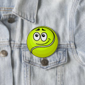 Cartoon Tennis Ball Emoji Face Happy Sports 缶バッジ (インサイチュ)