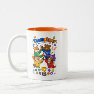 Cartoon Tiere bunte Kinder Teamplayer ツートーンマグカップ