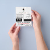 Cartoon Toothロゴ、歯科、歯医者広告の チラシ (手)