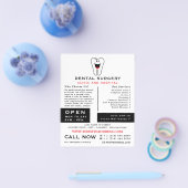 Cartoon Toothロゴ、歯科、歯医者広告の チラシ (シングル)