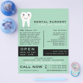 Cartoon Toothロゴ、歯科、歯医者広告の チラシ (シングル)