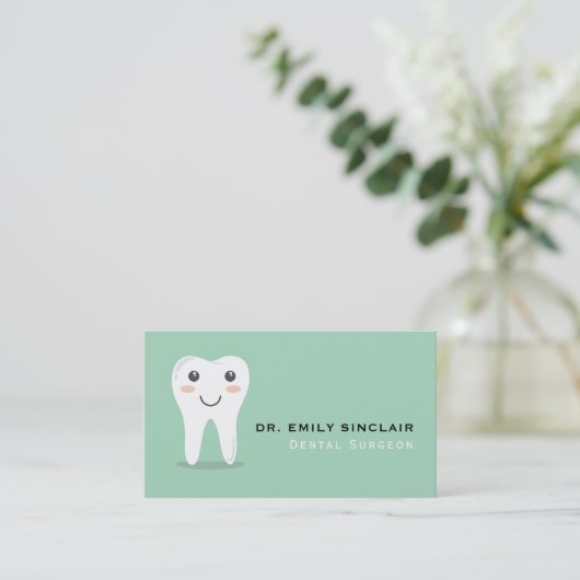 Cartoon Toothロゴ、歯科、歯医者 名刺 (スタンド正面)