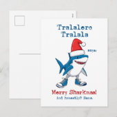 Cartoon Tralalero Tralala Says Merry Sharkmas シーズンポストカード (正面/裏面)