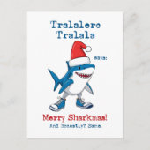 Cartoon Tralalero Tralala Says Merry Sharkmas シーズンポストカード (正面)
