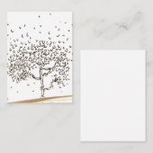 Cartoon Tree Falling Leaves Drawing ノートカード (正面/裏面)