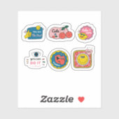 Cartoon trendy label sticker set シール (シート)